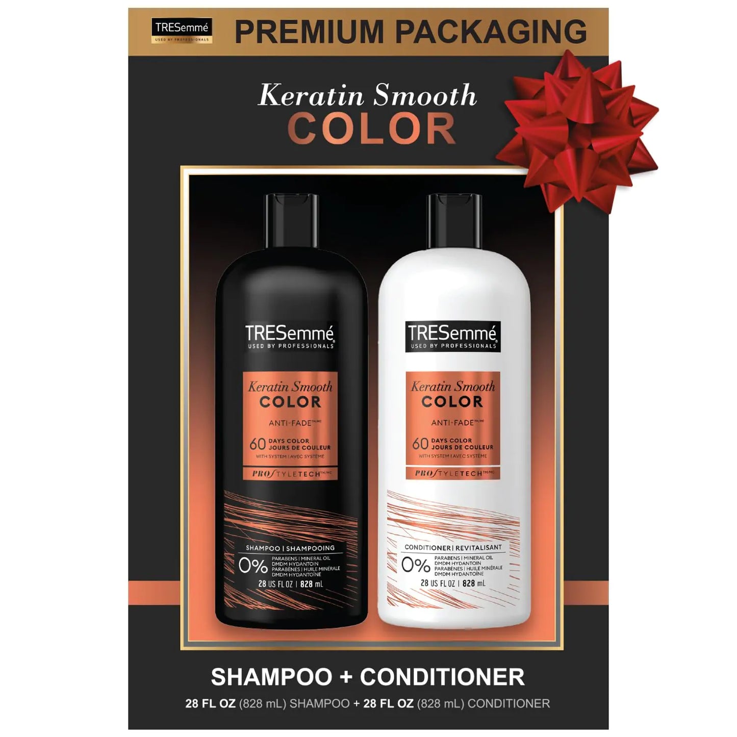 TRESemmé Shampoo and Conditioner Keratin Smooth Color – Anti-Fade Anti-Frizz Hair Products for Color-Treated Hair 28 Oz Ea